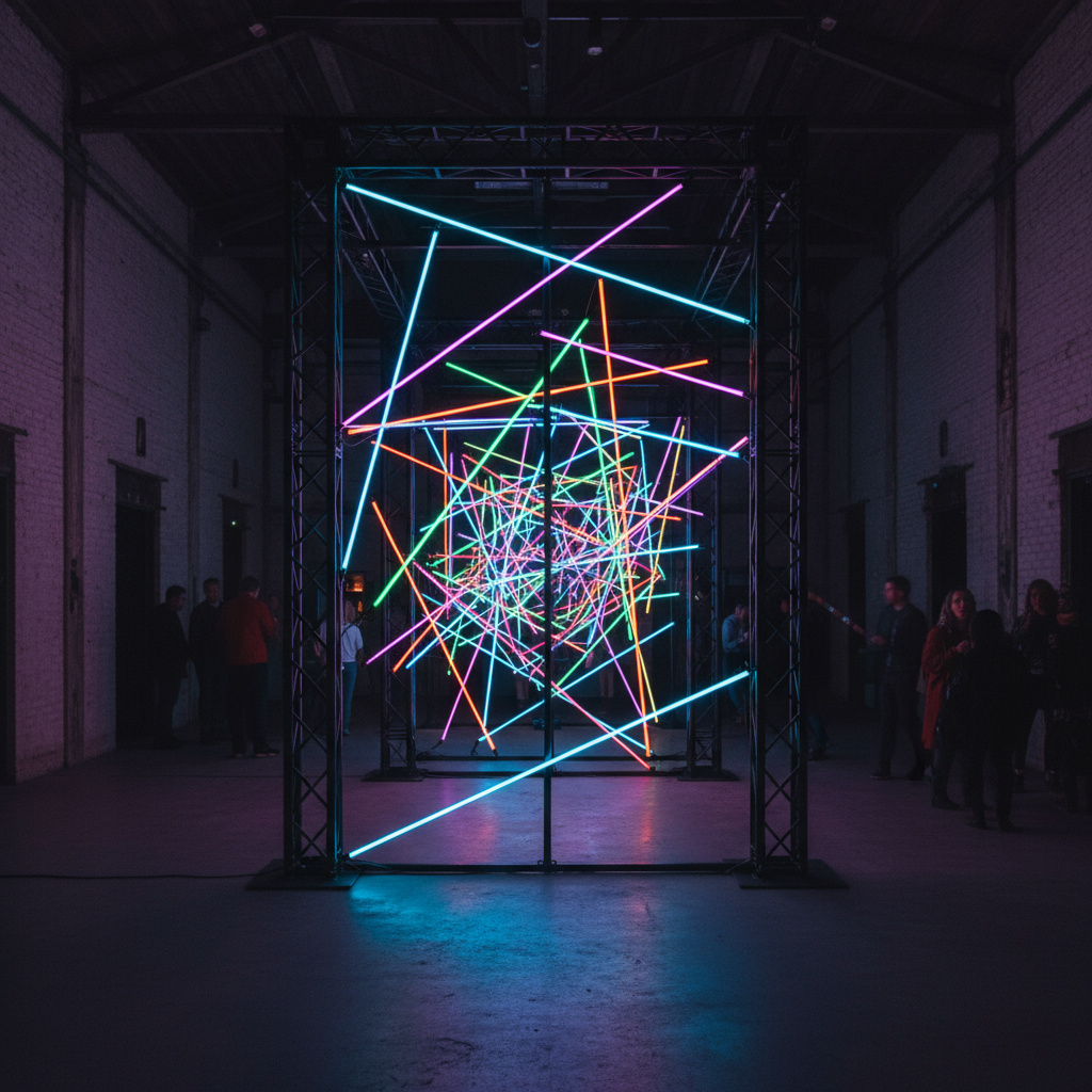Temporäre Neon‑Installation für Event