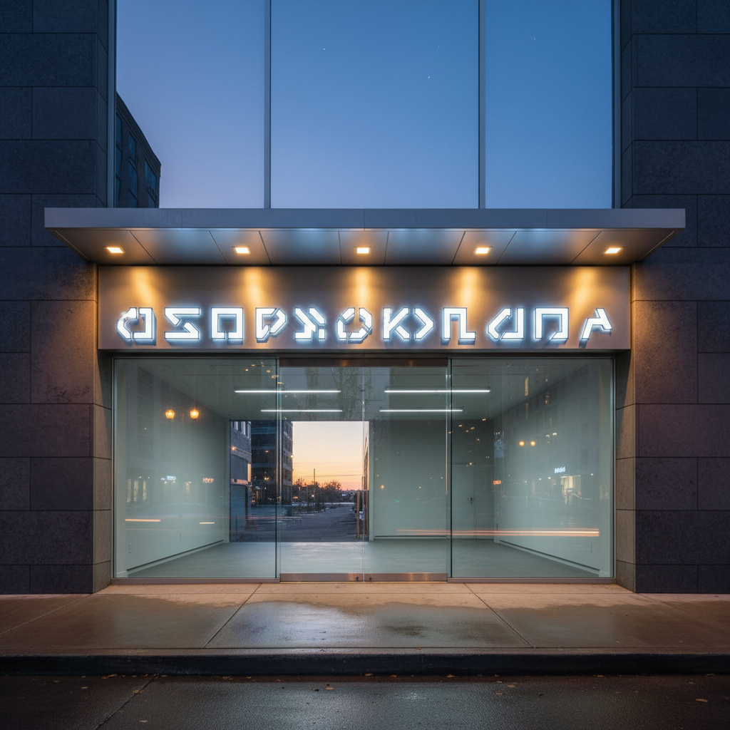 Beleuchtete Profil-/Channel‑Letters an Fassade